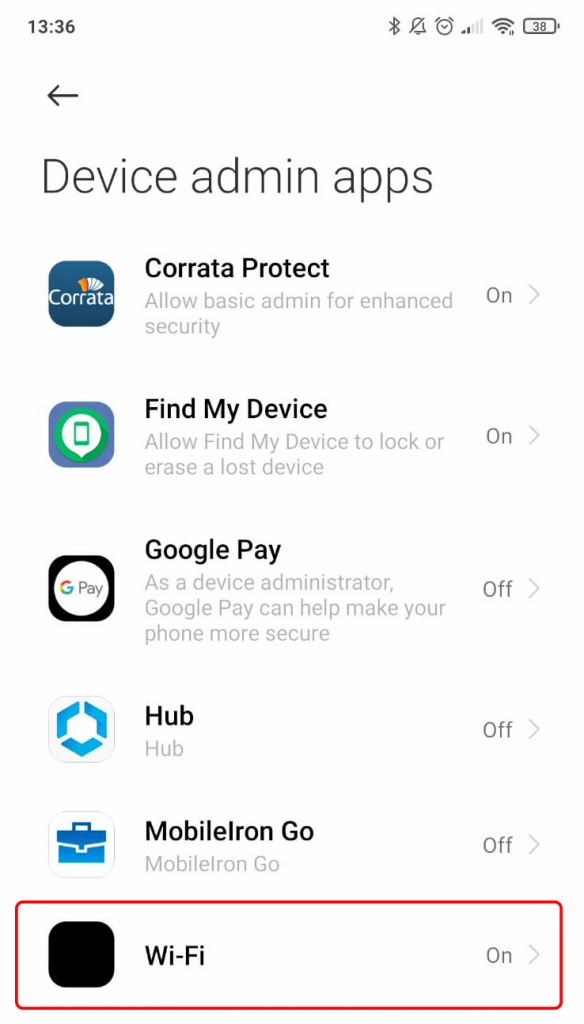 Device Admin Apps 