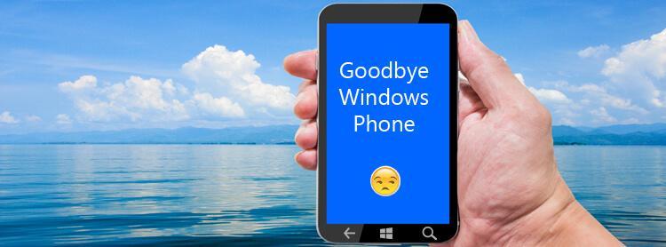 windows phone showing a goodbye windows phone message