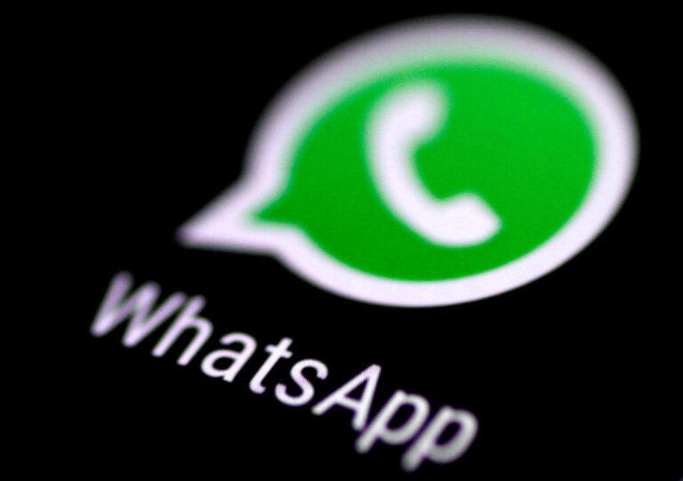 WhatsApp logo on black background