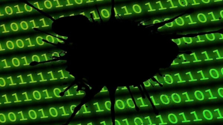 graphic with code and physical damage made to it