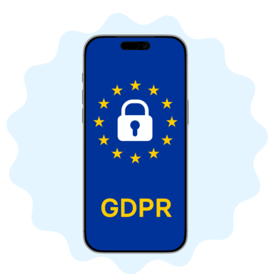 A mobile showing GDPR mobile endpoint security