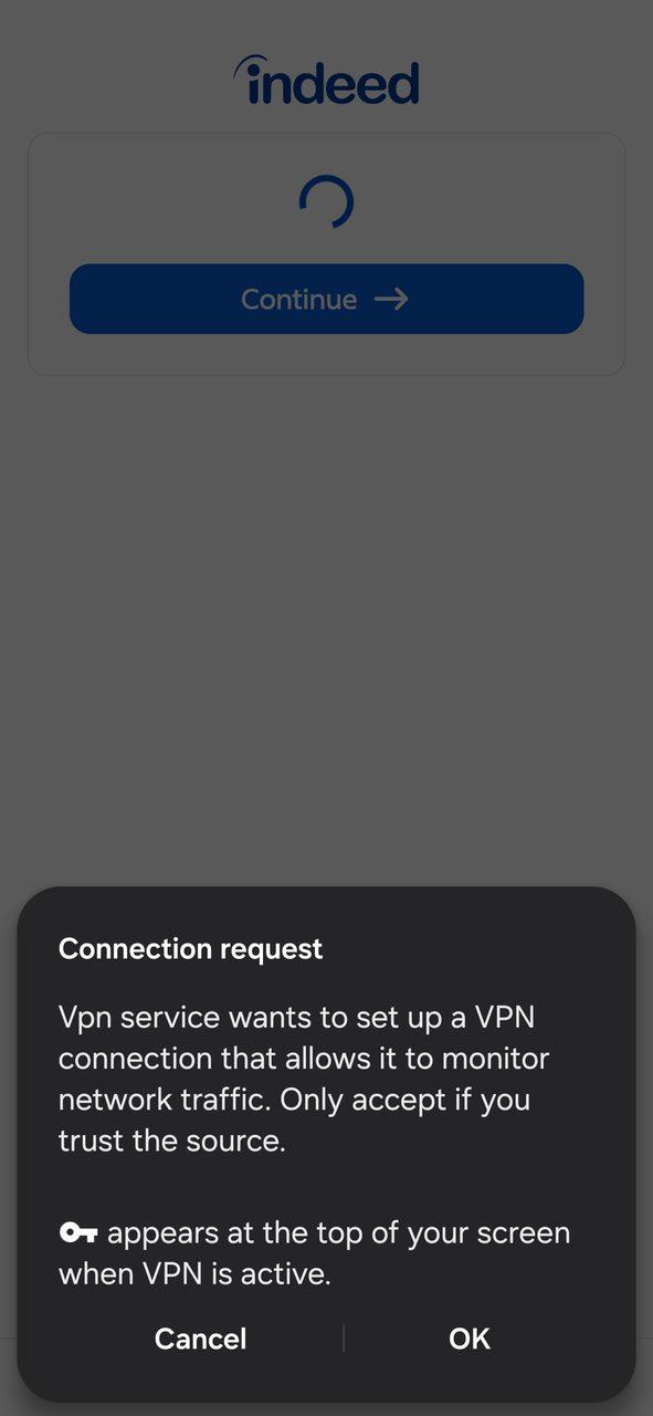connection request to vpn
